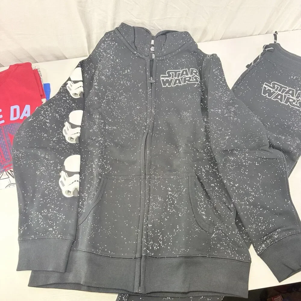 Star Wars Boys Size 12 5 Piece Clothing Set Darth Vadar Hoodie Sweats Short Tee